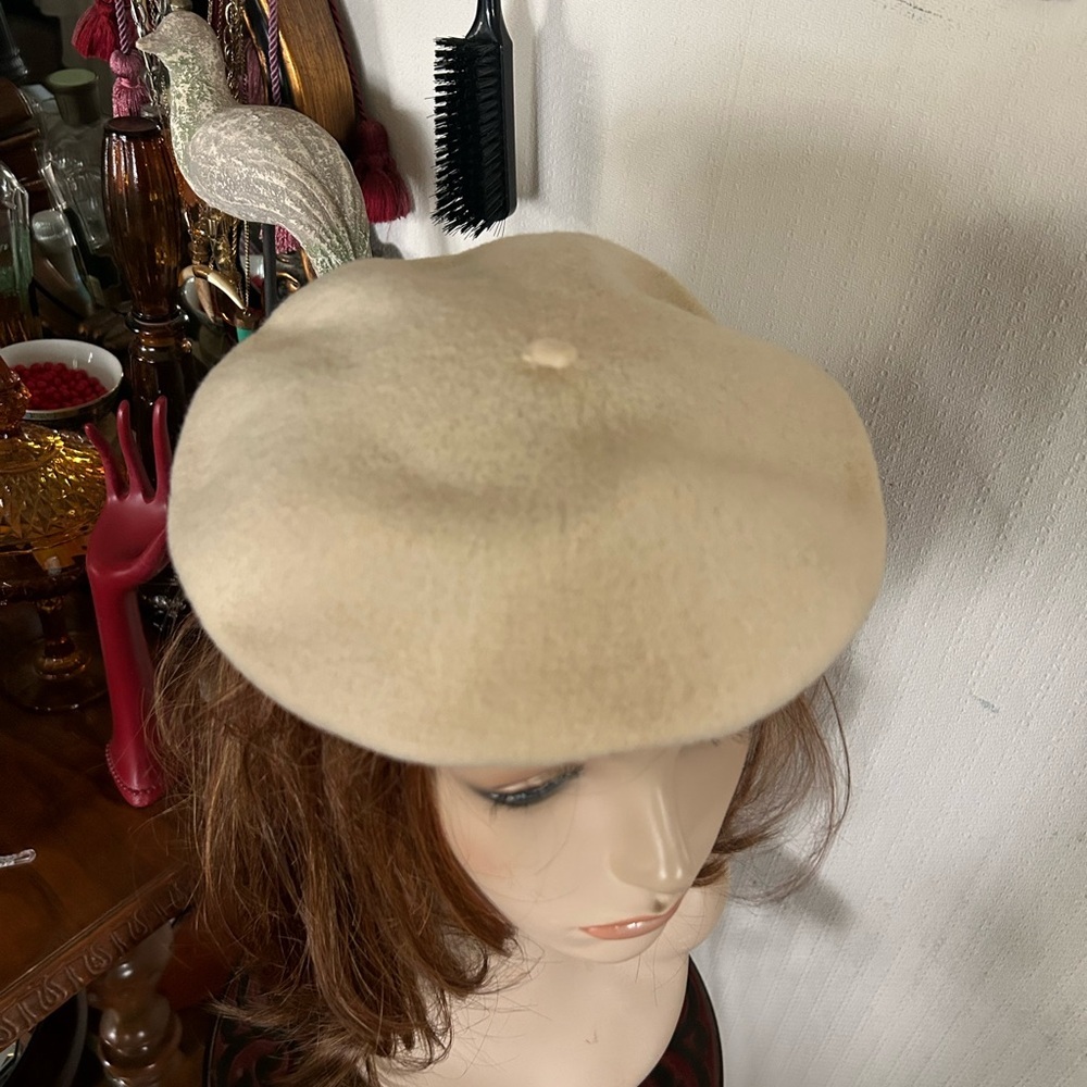 Vintage Cream Wool Beret Hat - Picture 5 of 8